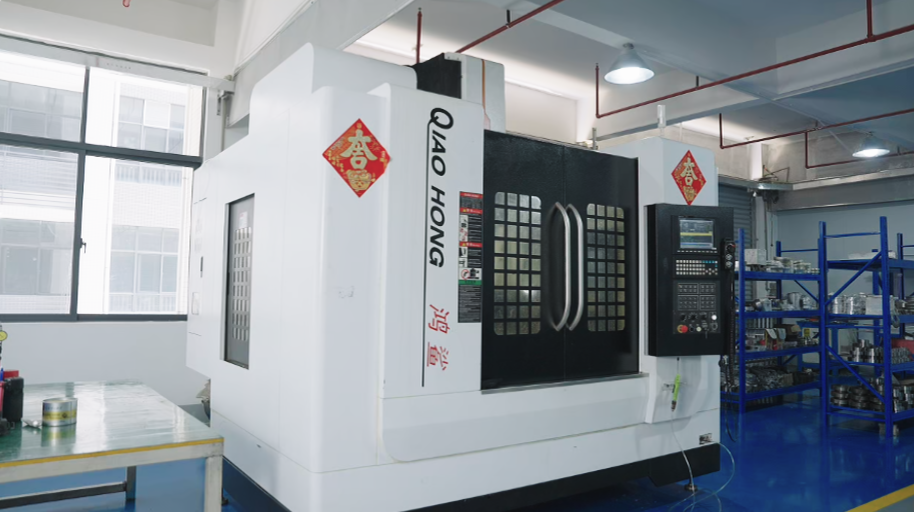 Machining center with parts racks
